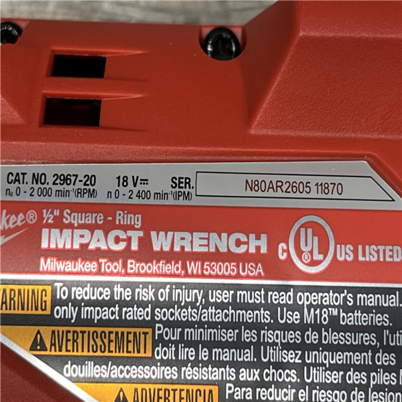 AS-IS Milwaukee FUEL 18V Lithium-Ion Brushless Cordless 1/2 in. Impact Wrench w/Friction Ring Kit