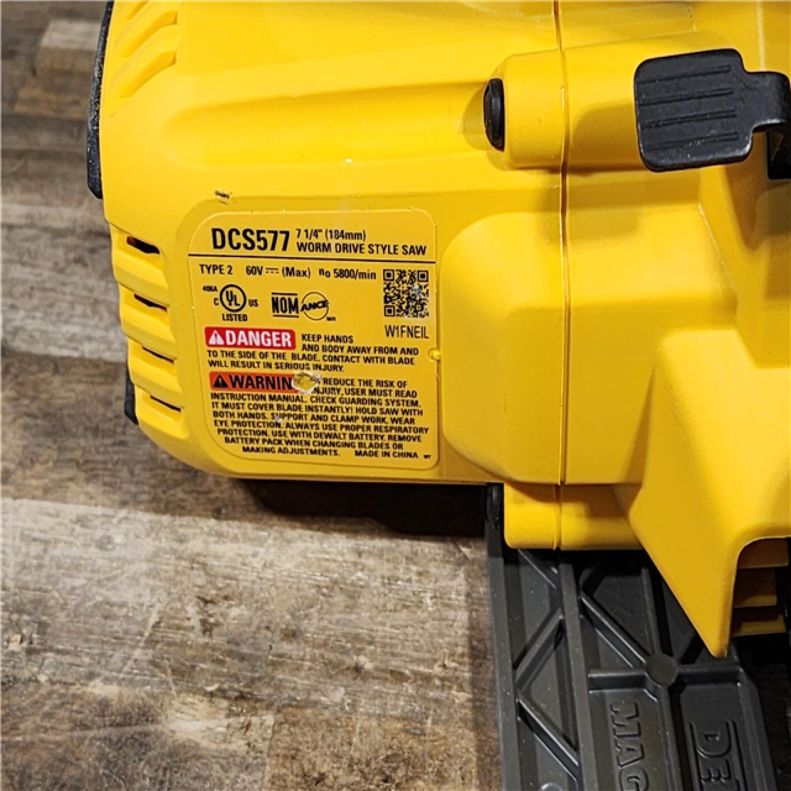 HOUSTON LOCATION - AS-IS DEWALT FLEXVOLT 60V MAX Cordless Brushless 7-1/4 in. Wormdrive Style Circular Saw (Tool Only)