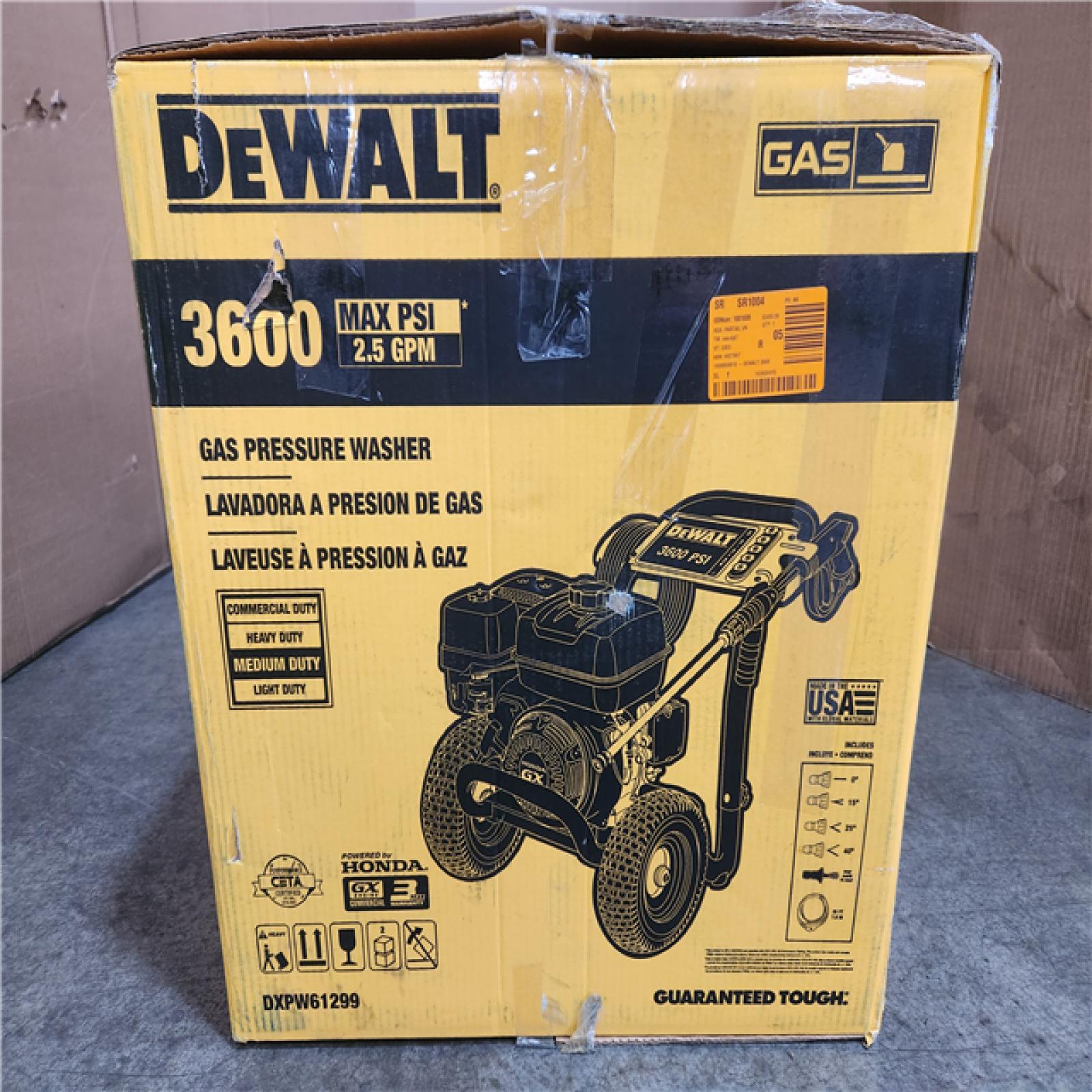 Phoenix NEW DEWALT 3600 PSI 2.5 GPM Gas Pressure Washer with Honda GX200 Engine  Heavy-Duty Commercial Cold Water Power Cleaner