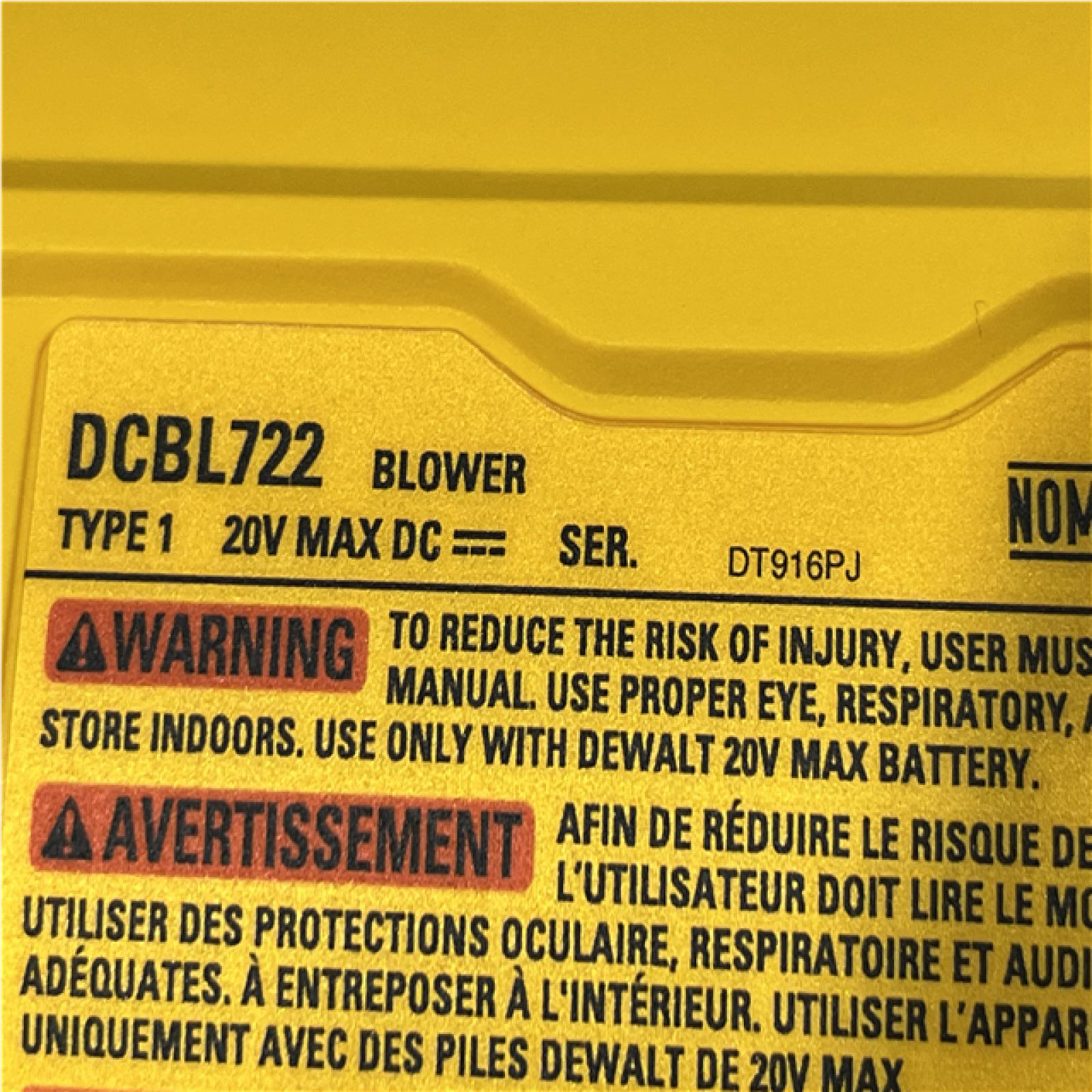 AS-IS DEWALT 20V MAX 125 MPH 450 CFM Brushless Cordless Handheld Leaf Blower with Concentrator Nozzle (Tool Only)
