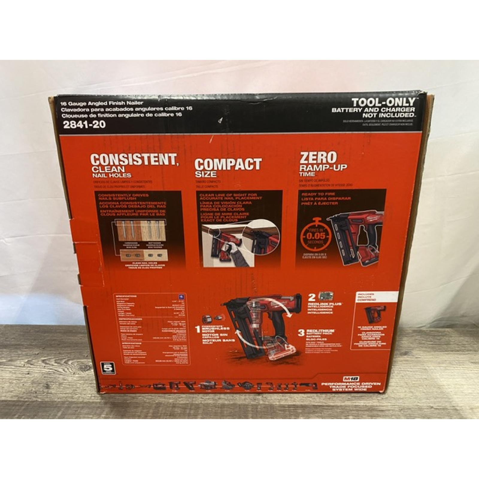 NEW - Milwaukee FUEL 18-Volt Lithium-Ion Brushless Cordless Gen II 16-Gauge Angled Finish Nailer (Tool-Only)