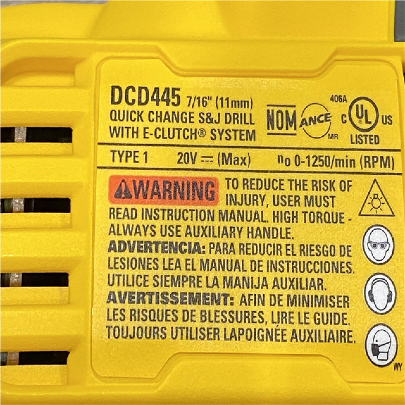 LIKE NEW - DEWALT 20V Max Cordless Brushless 7/16 in. Quick Change Stud and Joist Drill (Tool Only)