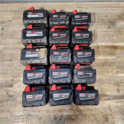 HOUSTON LOCATION - AS-IS MILWAUKEE BATTERY PACK QTY - 15