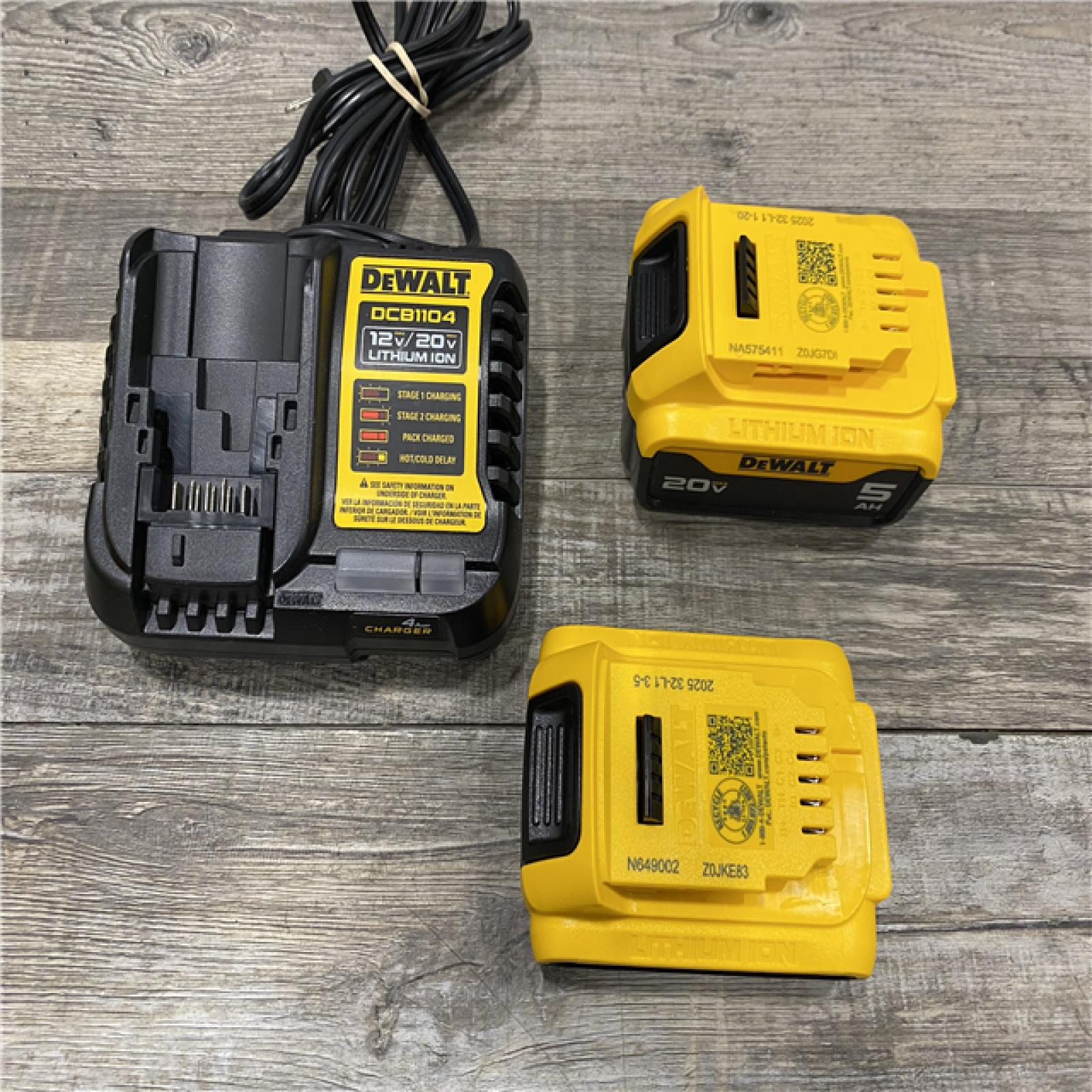 AS-IS DEWALT 20V MAX Lithium-Ion Battery Kit with 5.0Ah and 2.0Ah Battery and Charger