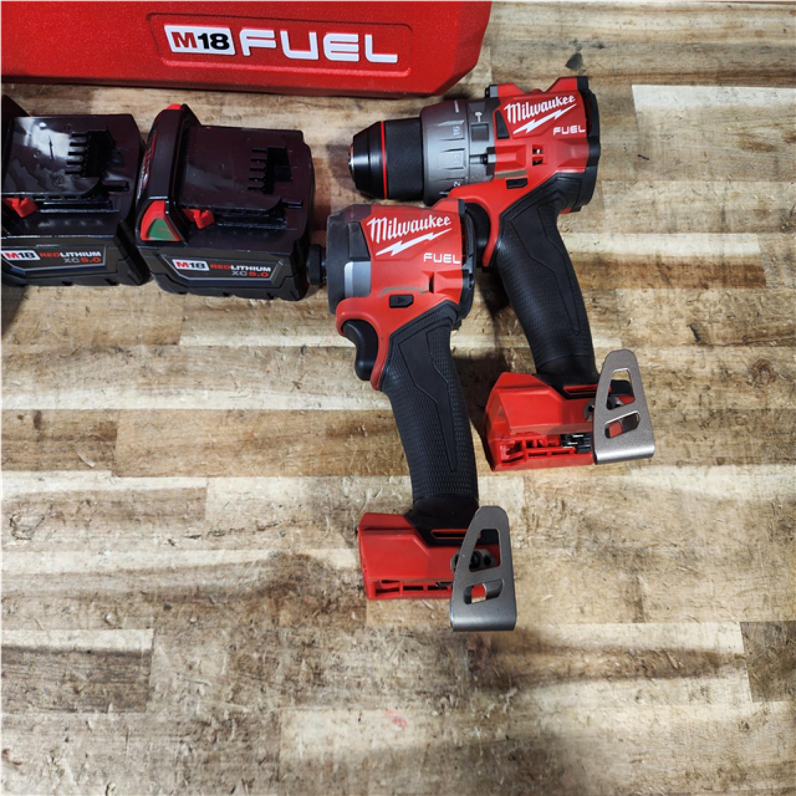 HOUSTON LOCATION - AS - IS Milwaukee FUEL 18V Lithium-Ion Brushless Cordless Hammer Drill and Impact Driver Combo Kit