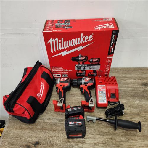 Phoenix Location NEW Milwaukee M18 18V Lithium-Ion Brushless Cordless Hammer Drill/Impact Combo Kit (2-Tool) with 2 Batteries, Charger and Bag