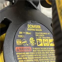 AS-IS DEWALT 20V MAX Lithium-Ion 15-Degree Electric Cordless Roofing Nailer Kit
