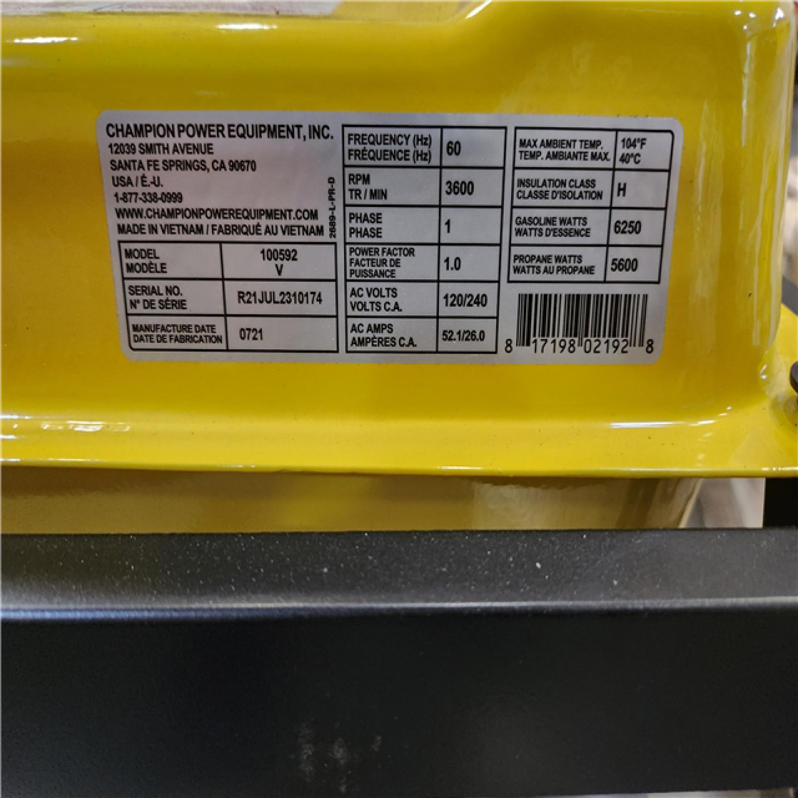 Phoenix Champion Power Equipment 7850/6250-Watt Recoil Start Storm Ready Gasoline and Propane Powered Dual Fuel Portable Generator with CO Shield