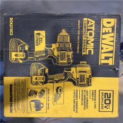 NEW! - DEWALT ATOMIC 20V MAX Cordless Brushless Compact Drill/Impact 2 Tool Combo Kit with (2) 1.3Ah Batteries  Charger  and Bag