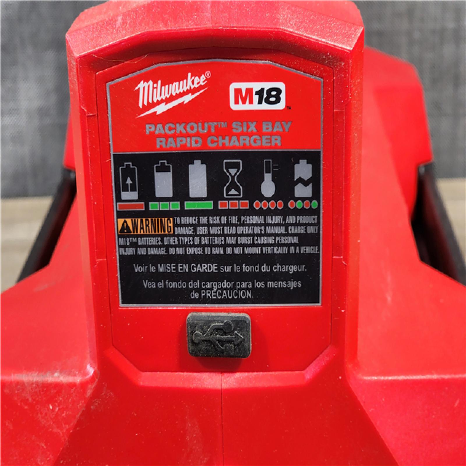 HOUSTON LOCATION - AS-IS Milwaukee M18 Packout Six Bay Rapid Charger (TOOL ONLY)