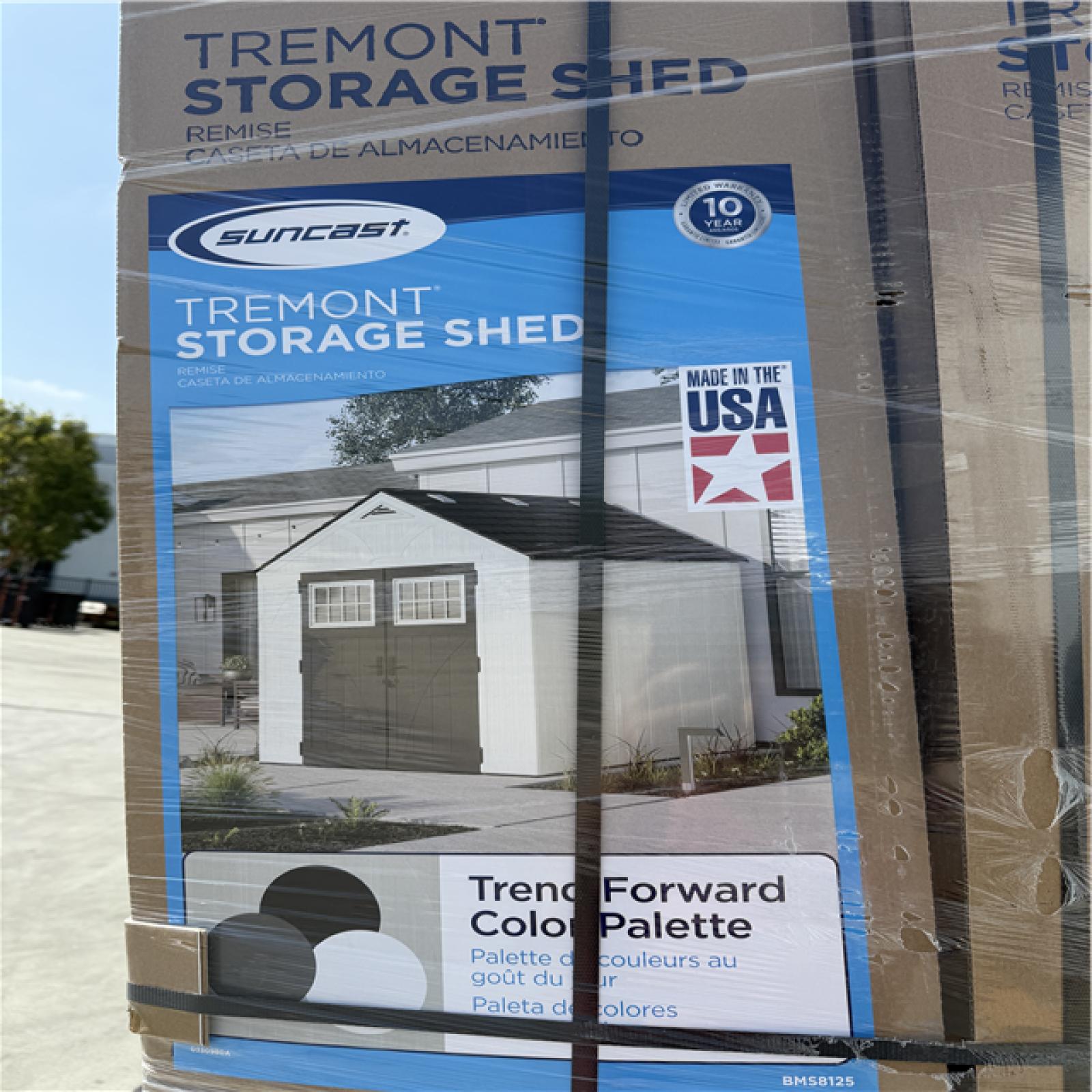 CALIFORNIA AS-IS Suncast Tremont Storage Shed (Includes boxes 1 & 2)