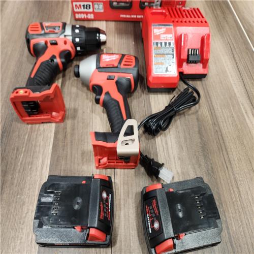 AS-IS Milwaukee 18V Cordless Brushed 2 Tool Drill/Driver and Impact Driver Kit