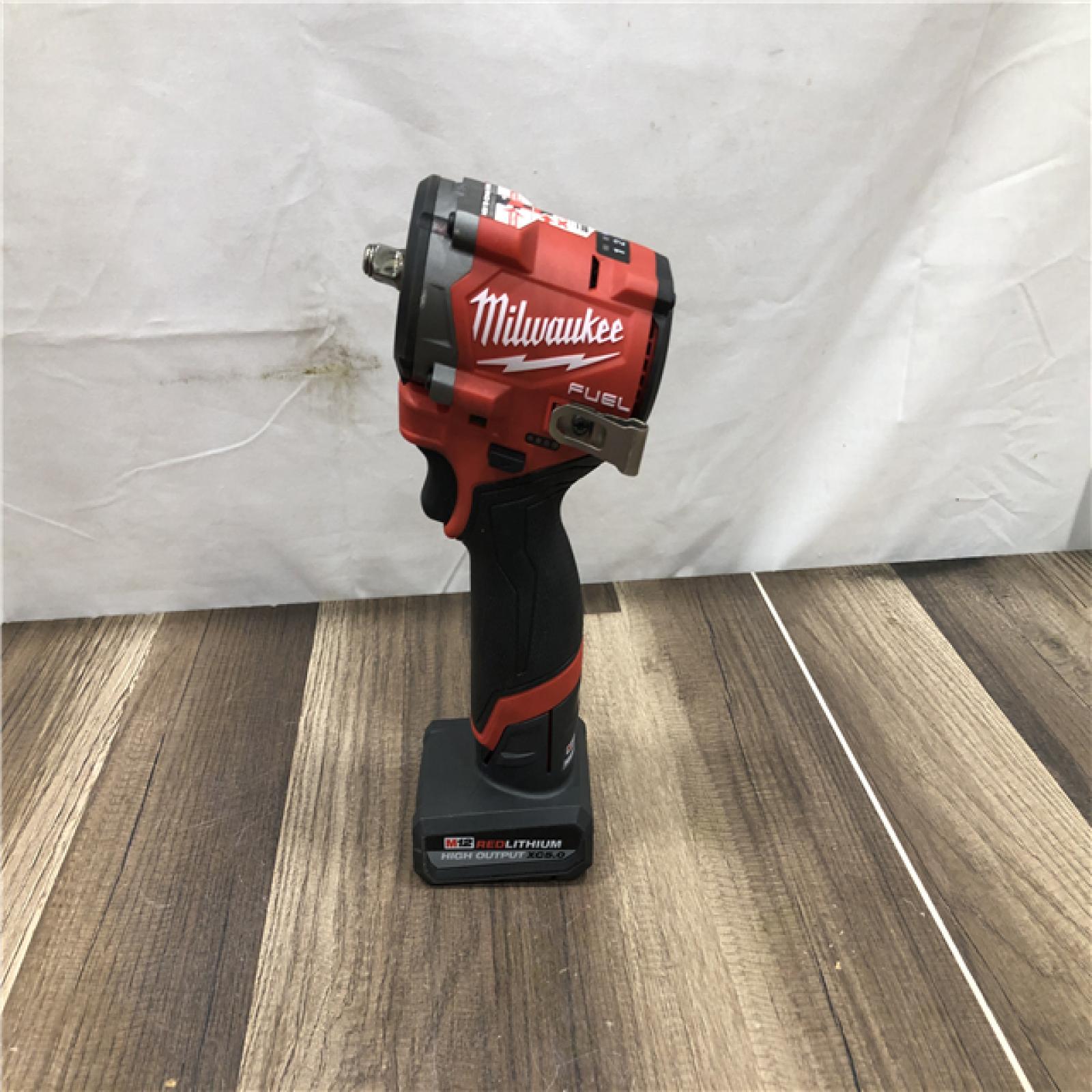 AS-IS Milwaukee FUEL 12V Li-Ion Brushless Cordless Stubby 3/8 in. Impact Wrench Kit