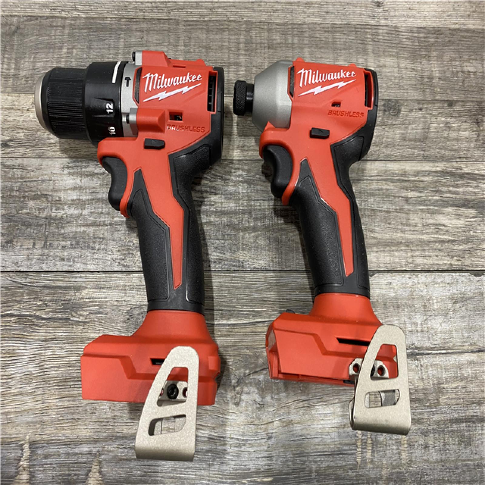 AS-IS Milwaukee 18-Volt Lithium-Ion Brushless Cordless Compact Hammer Drill/Impact Combo Kit