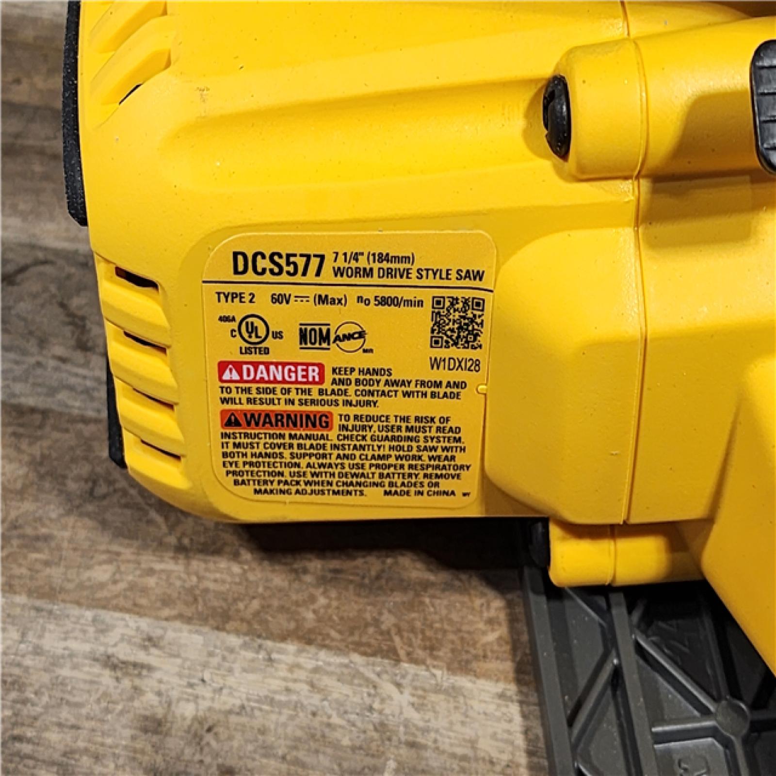 HOUSTON LOCATION - AS-IS (APPEARS LIKE NEW) DEWALT FLEXVOLT 60V MAX Cordless Brushless 7-1/4 in. Wormdrive Style Circular Saw (Tool Only)