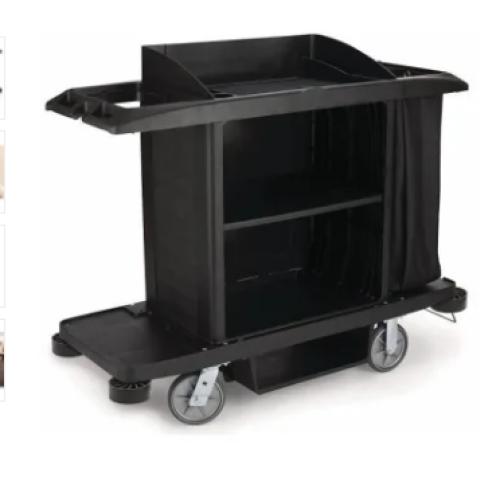 DALLAS LOCATION - Rubbermaid Commercial Executive Full Size Housekeeping Cart (Black)