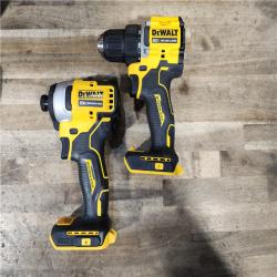 HOUSTON LOCATION - AS-IS Dewalt DCK225D2 20V MAX ATOMIC Brushless Compact Lithium-Ion 1/2 in. Cordless Drill Driver and 1/4 in. Impact Driver Combo Kit with 2 Batteries 2 Ah