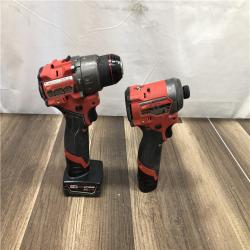 AS-IS Milwaukee FUEL 12-Volt Lithium-Ion Brushless Cordless Hammer Drill and Impact Driver Combo Kit