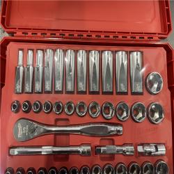 AS-IS - Milwaukee 3/8 in. Drive SAE/Metric Ratchet and Socket Mechanics Tool Set (56-Piece)