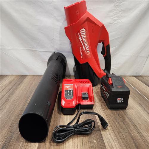 AS-IS - Milwaukee M18 FUEL 120 MPH 500 CFM 18V Brushless Cordless Battery Powered Leaf Blower Kit w/12.0 Ah FORGE Battery & Rapid Charger