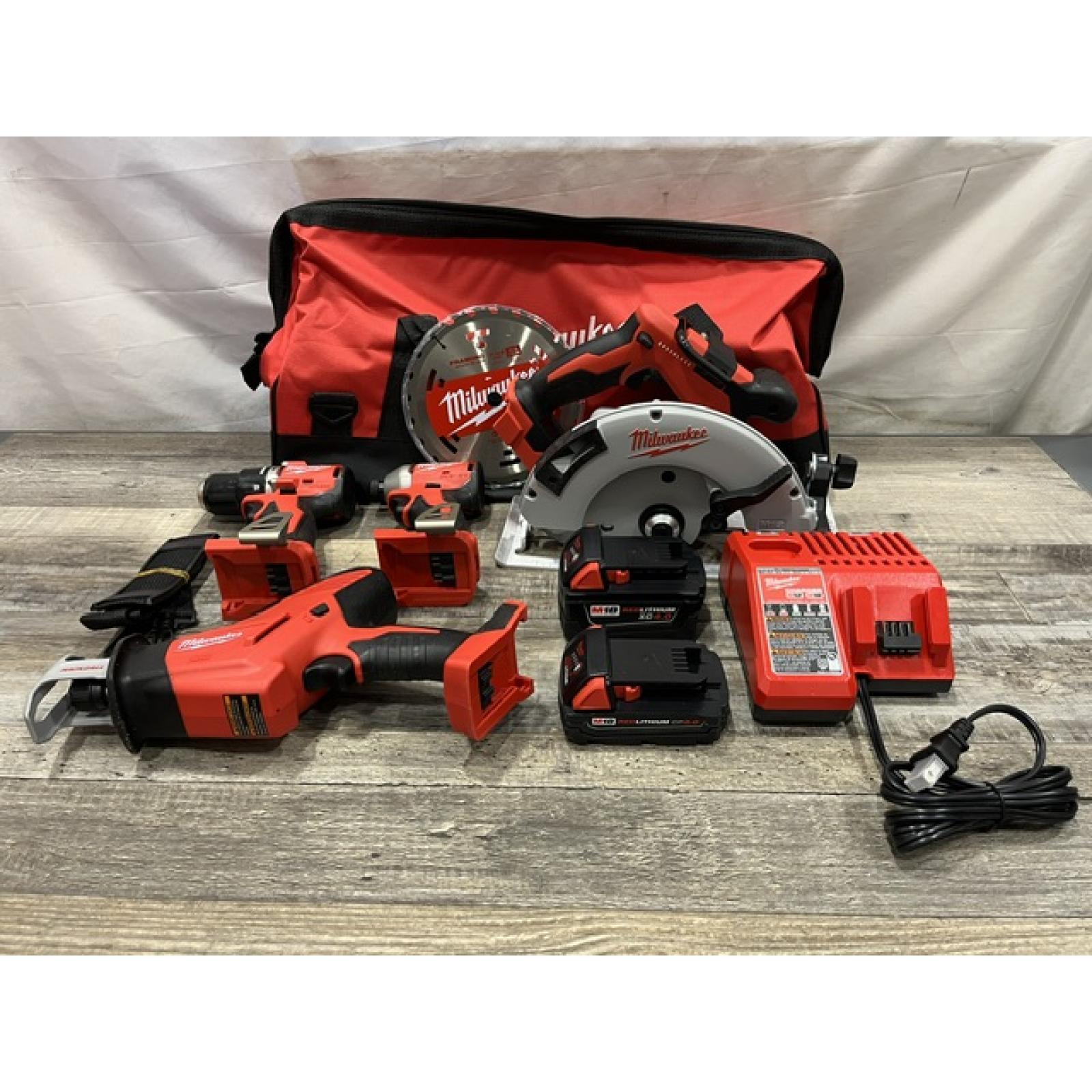 AS-IS Milwaukee 18-Volt Lithium-Ion Brushless Cordless (4-Tool) Combo Kit