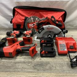 AS-IS Milwaukee 18-Volt Lithium-Ion Brushless Cordless (4-Tool) Combo Kit
