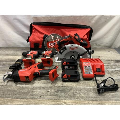 AS-IS Milwaukee 18-Volt Lithium-Ion Brushless Cordless (4-Tool) Combo Kit