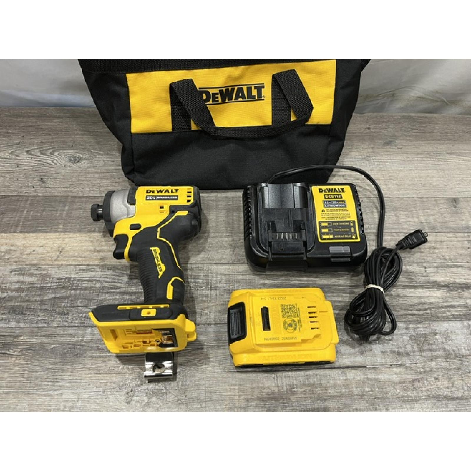 AS-IS DEWALT Atomic 20V Max Lithium-Ion Brushless Cordless Compact 1/4 in. Impact Driver Kit
