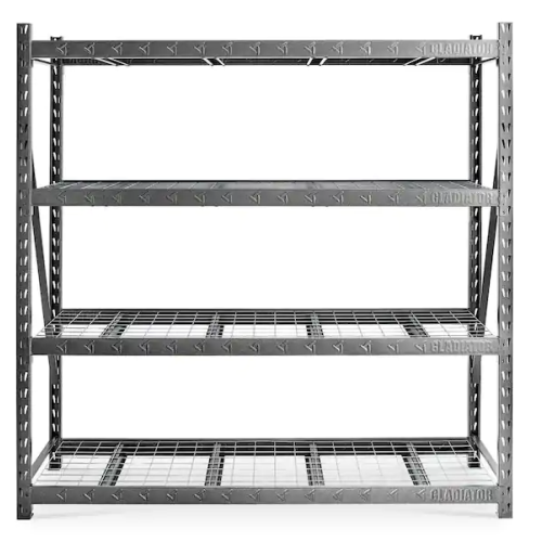 DALLAS LOCATION- AS-IS GLADIATOR 4-Tier Industrial Duty Garage Storage Shelving Unit PALLET(3 UNITS)