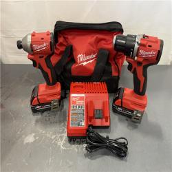 AS-IS - Milwaukee M18 18V Lithium-Ion Brushless Cordless Compact Drill/Impact Combo Kit (2-Tool)