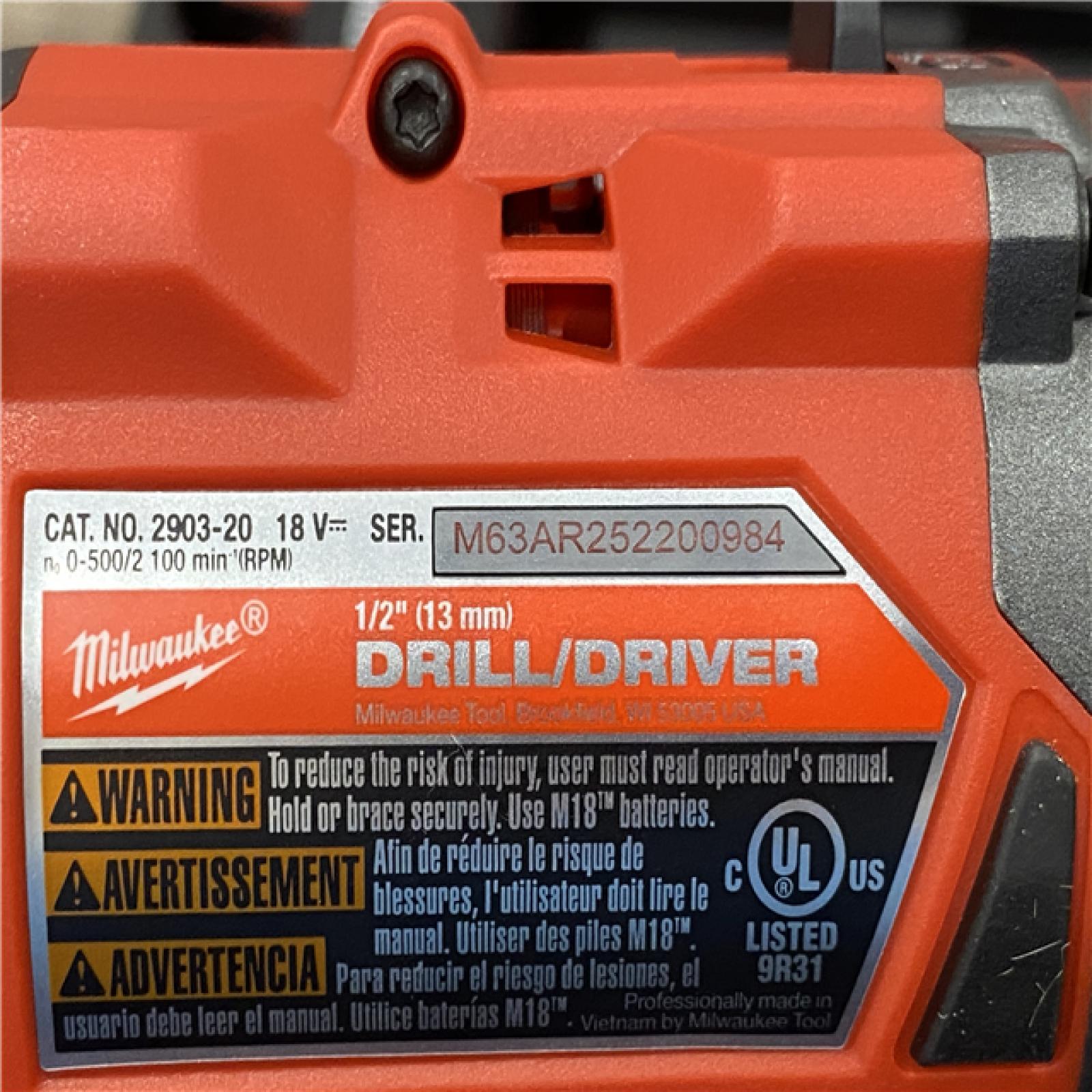 AS-IS Milwaukee FUEL 18V Lithium-Ion Brushless Cordless 1/2 in. Drill/Driver Kit