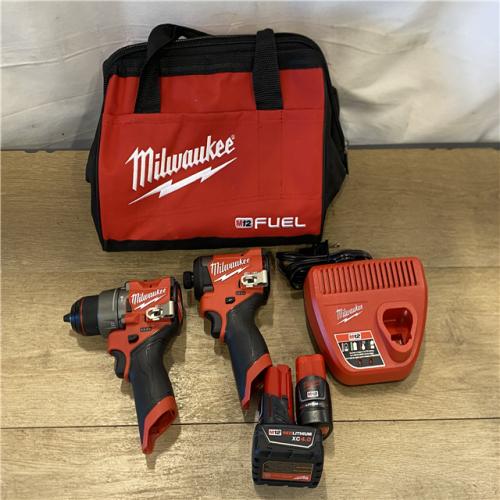 AS-IS Milwaukee FUEL 12-Volt Lithium-Ion Brushless Cordless Hammer Drill and Impact Driver Combo Kit