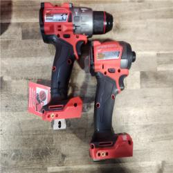 HOUSTON LOCATION - AS-IS (APPEARS LIKE NEW) MILWAUKEE FUEL 18V Lithium-Ion Brushless Cordless Hammer Drill and Impact Driver Combo Kit (2-Tool) with 2 Batteries