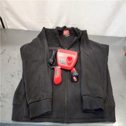 AS-IS- Milwaukee Men's 2X-Large 12-Volt Lithium-Ion Cordless Black Heated Jacket Hoodie Kit