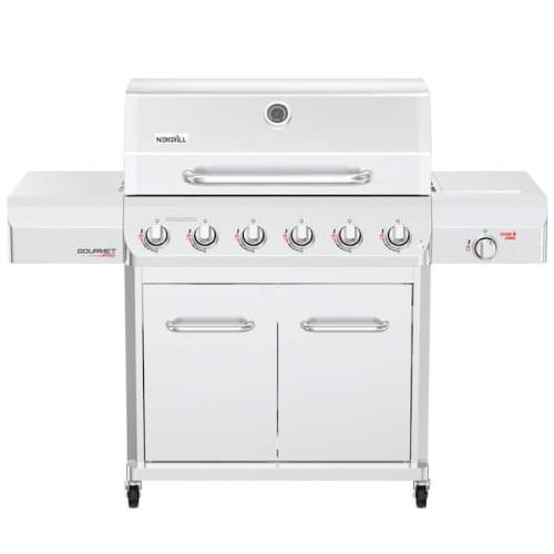 Phoenix Nexgrill Gourmet Pro 6-Burner Stainless Steel Propane Gas Grill with Searing Side Burner and Griddle Max Insert