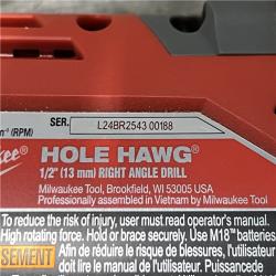 AS-IS Milwaukee FUEL GEN II 18V Lithium-Ion Brushless Cordless 1/2 in. Hole Hawg Right Angle Drill (Tool-Only)