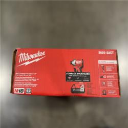 NEW! - Milwaukee M18 18V Lithium-Ion Brushless Cordless 1/4 in. Impact Driver Kit with Two 2.0 Ah Batteries and Charger