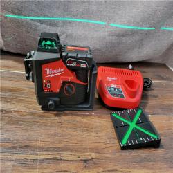 CALIFORNIA AS-IS MILWAUKEE M12 GREEN 360° 3-PLANE LASER KIT