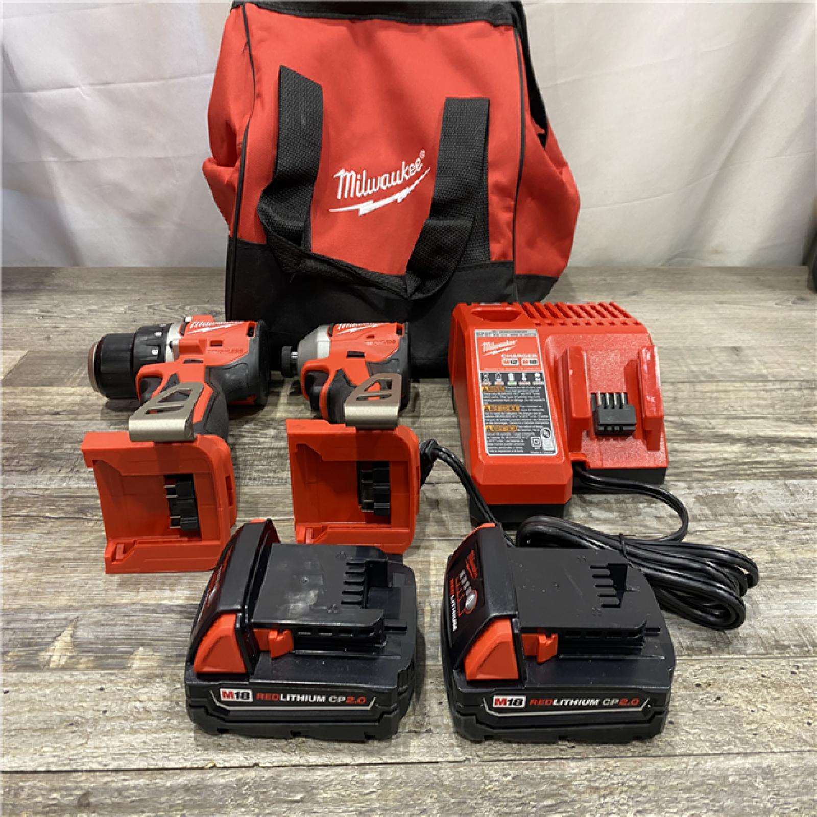 AS-IS Milwaukee 18V Lithium-Ion Brushless Cordless Compact Drill/Impact Combo Kit