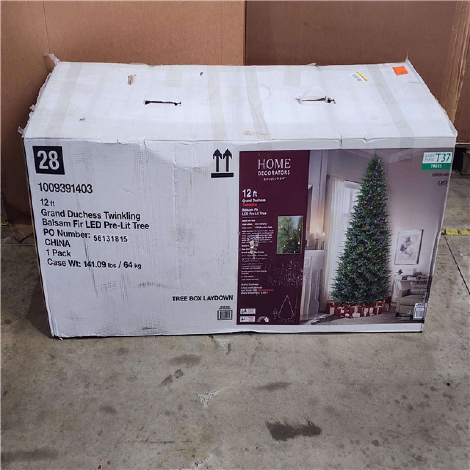 HOUSTON LOCATION - AS-IS 12 FT GRAND DUCHESS TWINKLING BALSAM FIR LED PRE-LIT TREE