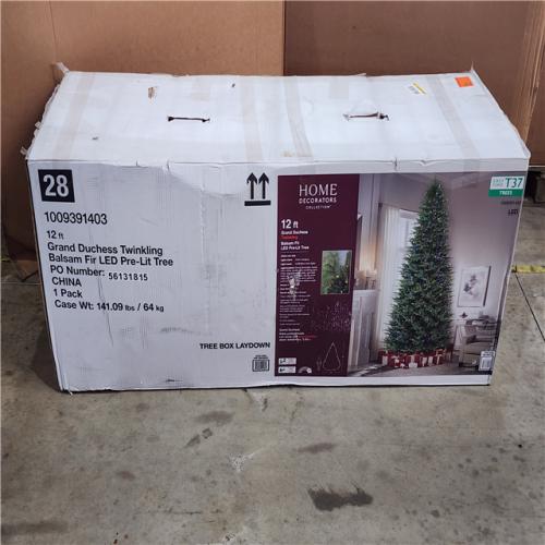 HOUSTON LOCATION - AS-IS 12 FT GRAND DUCHESS TWINKLING BALSAM FIR LED PRE-LIT TREE