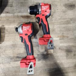 HOUSTON LOCATION - AS-IS Milwaukee M18 18V Lithium-Ion Brushless Cordless Compact Drill/Impact Combo Kit (2-Tool) W/(2) 2.0 Ah Batteries  Charger & Bag