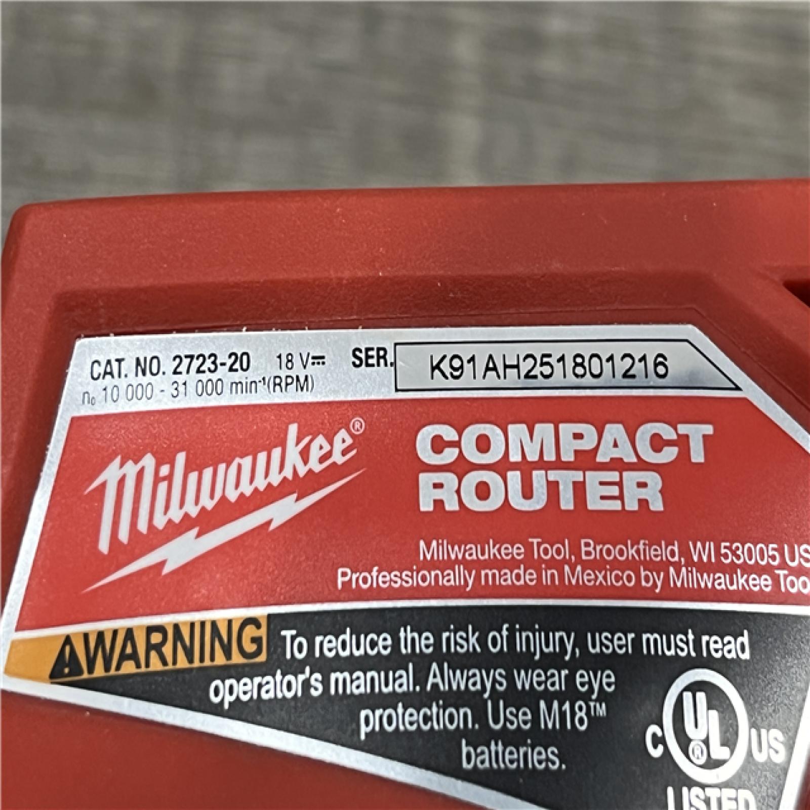 AS-IS Milwaukee FUEL 18V Lithium-Ion Brushless Cordless Compact Router (Tool-Only)