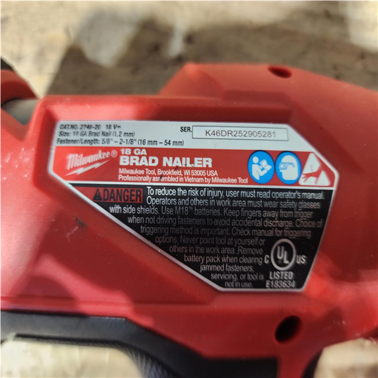 HOUSTON LOCATION - AS - IS Milwaukee FUEL 18-Volt Lithium-Ion Brushless Cordless Gen II 18-Gauge Brad Nailer (Tool-Only)