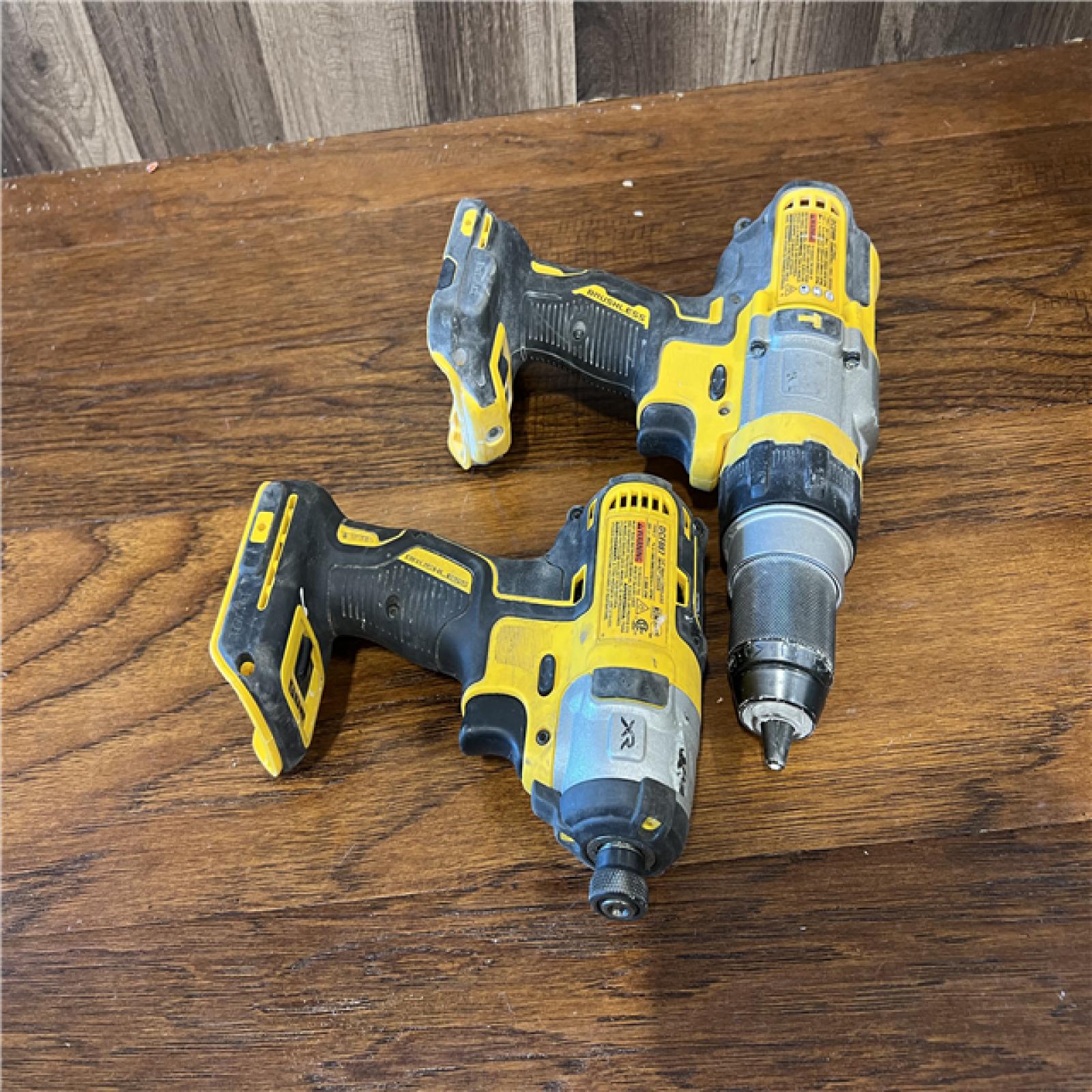 AS-IS DEWALT 20V MAX XR Cordless Drill/Driver, ATOMIC Impact Driver 2 Tool Combo Kit, (2) 2.0Ah Batteries, Charger, and Bag