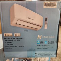 Phoenix Location NEW Hessaire DIY 22.5 SEER2 18,000 BTU Wi-Fi 1.5-Ton Ductless Mini Split Air Conditioner,Heat Pump, Variable Speed Inverter-208V/230V