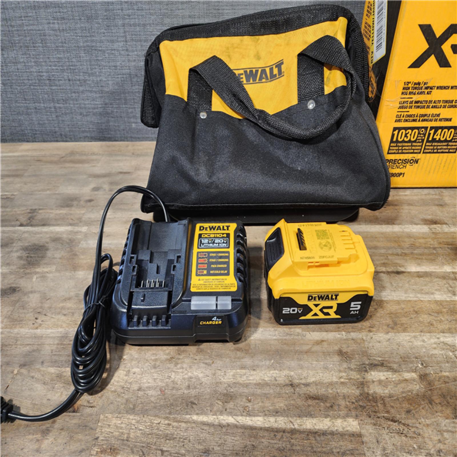 HOUSTON LOCATION - AS-IS Dewalt 20V MAX Lithium-Ion Cordless 1/2 in. Impact Wrench Kit W/ BATTERY & CHARGER