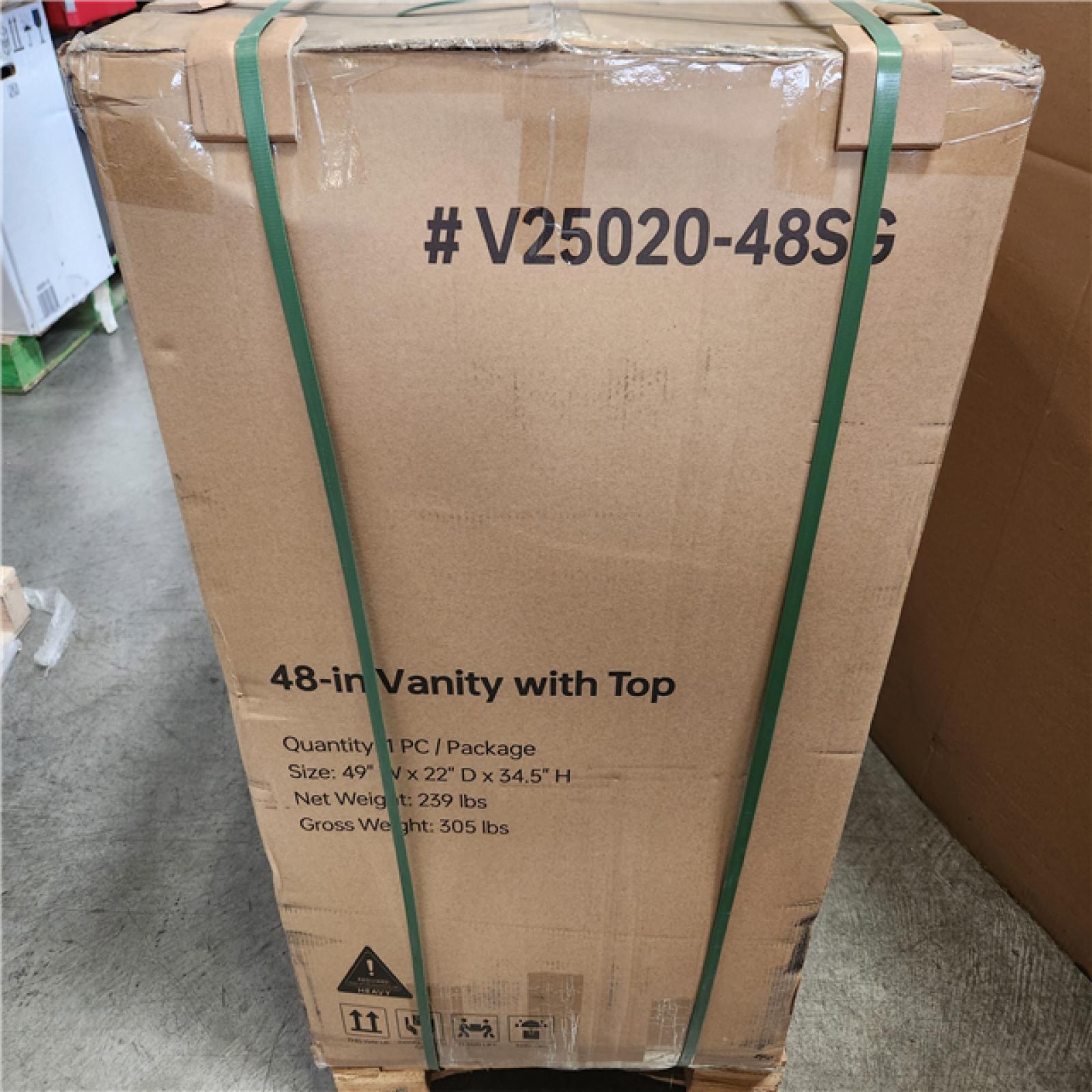 Phoenix NEW DELUXE LIVING Lisbon 48-in Sea Green Undermount Single Sink Bathroom Vanity with Carrara (SEALED)