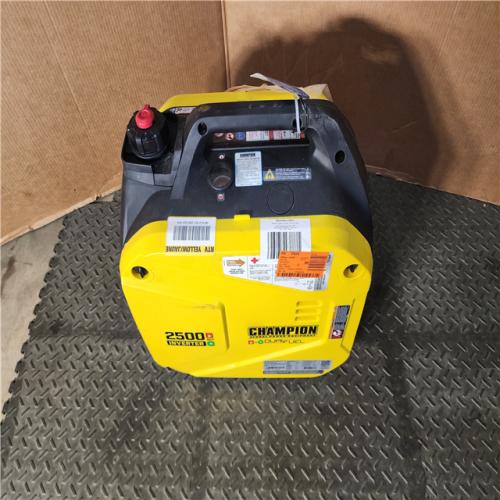 HOUSTON LOCATION - AS-IS CHAMPION 2500/1850-Watt Recoil Start Gasoline/Propane Powered Dual Fuel Inverter Generator with Quiet Technology and CO Shield
