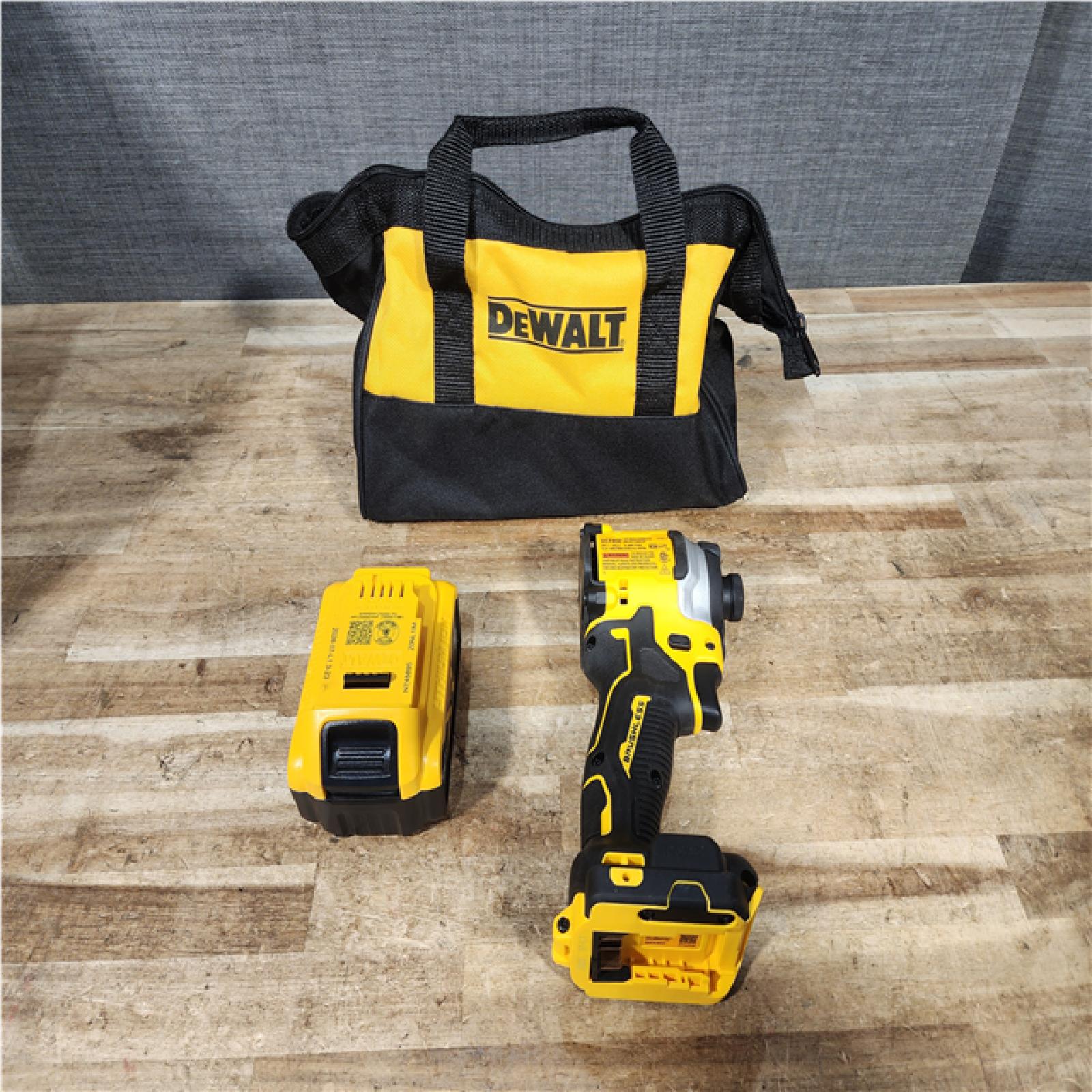 Houston Location AS-IS DEWALT ATOMIC 20V MAX Lithium-Ion Cordless 1/4 in. Brushless Impact Driver Kit